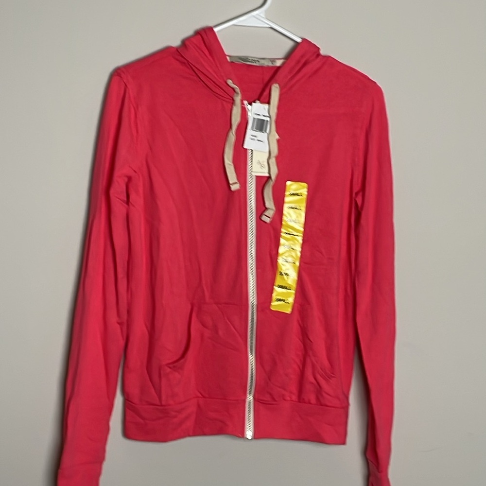 Abbot Main Pink Zip up Hoodie- Small